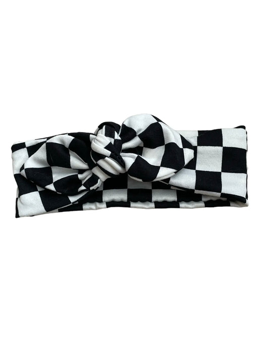 Checkered Knot Bow Headband